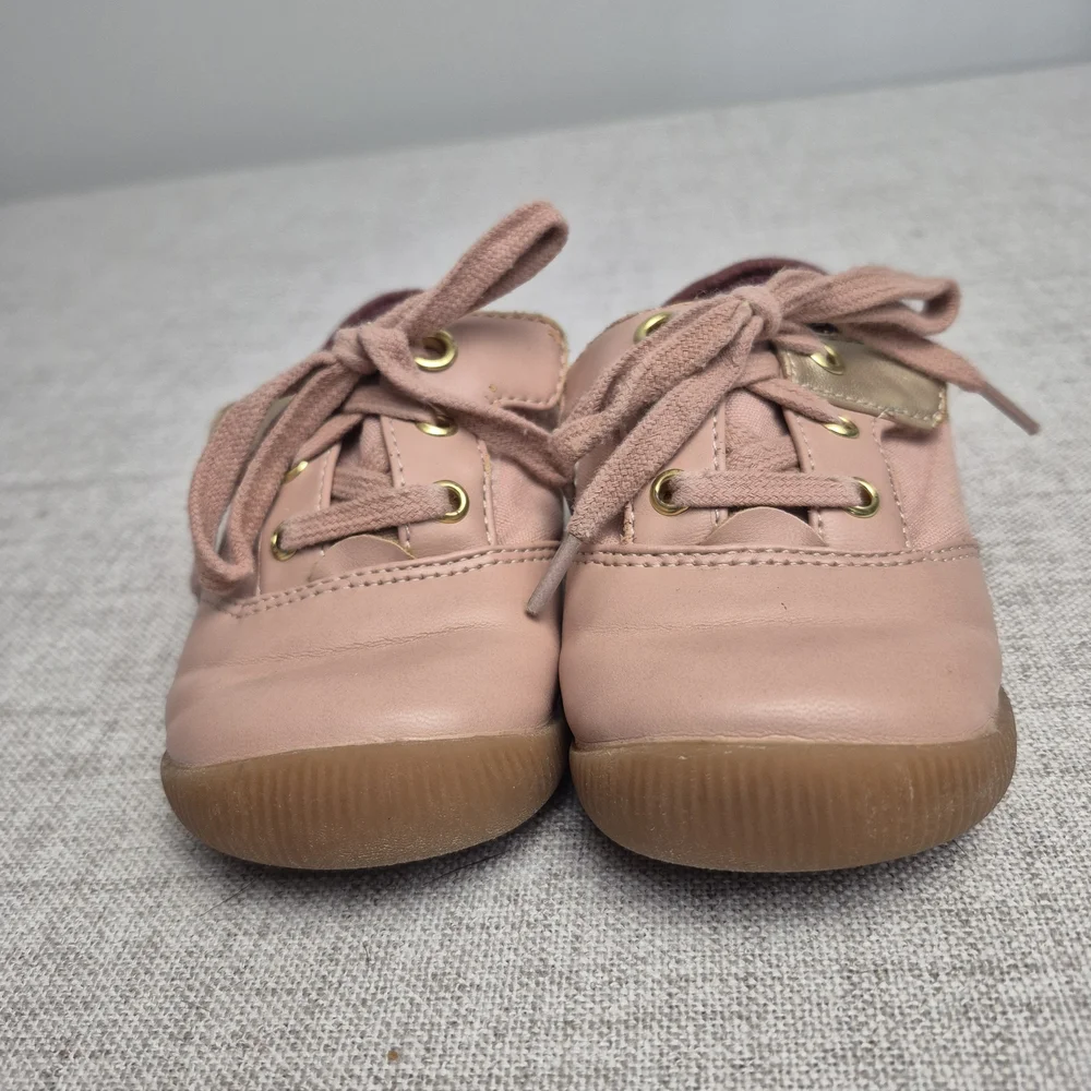 ​Livie & Luca Pink Canvas & Leather Sneakers - Gold Metallic Accent - Size 5M